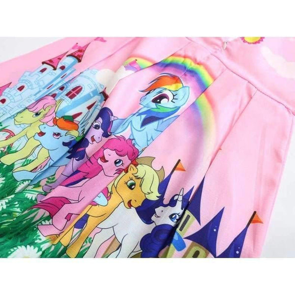 Planet Gates Pink 1 / 2T Baby Summer Princess Little Pony Rainbow Dresses For Girls Halloween Birthday Party Vestidos Dress Children Clothing