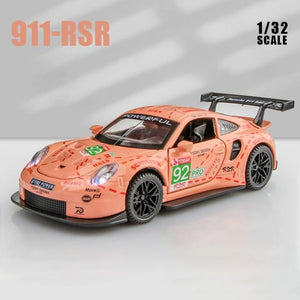 Planet Gates Pink 1:32 Porsche 911 GT3 RSR blue car alloy car model simulation car decoration collection gift toy Die casting model boy toy