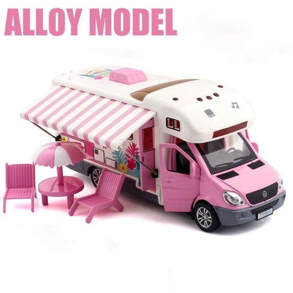 Planet Gates Pink 1:32 Scale Sprinter Luxury Motorhome Recreational Vehicle RV Trailer Caravan Alloy Metal Diecast Car Model Babys Toys Collection