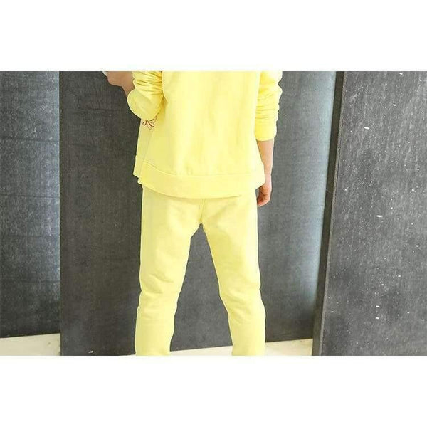 Autumn Teenage Girl Clothing Sets Baby Girls Lovely Flower Candy Color Sports Suits Kids Cotton Jogging Set Children Clothes