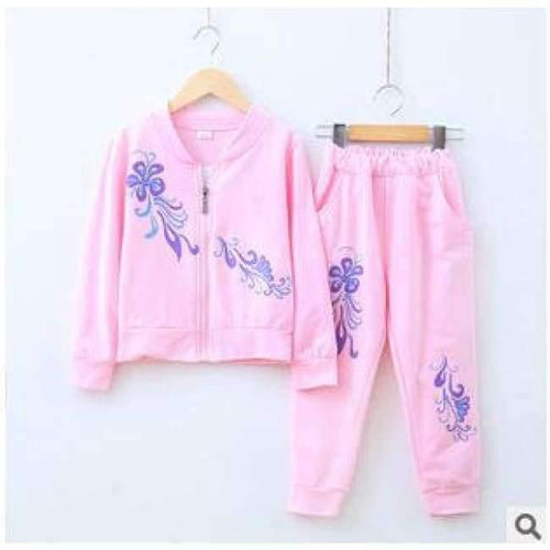 Planet Gates Pink / 10 Autumn teenage girl clothing sets baby girls lovely flower candy color sports suits kids cotton jogging set children clothes