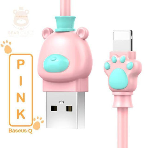 Planet Gates Pink / 100cm Baseus Cute Bear USB Cable For iPhone X 8 7 6 6s Plus 5 5s Mobile Phone Cable Fast Data Sync Charging For iPhone Charger Cable