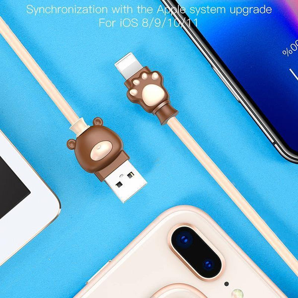 Planet Gates Pink / 100cm Baseus Cute Bear USB Cable For iPhone X 8 7 6 6s Plus 5 5s Mobile Phone Cable Fast Data Sync Charging For iPhone Charger Cable