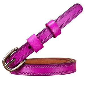 Planet Gates Pink / 100cm Narrow genuine leather belts for women 2018 Fashion Pin buckle waist belt for jeans thin strap for dresses Second layer cowskin