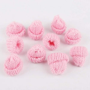 Planet Gates Pink 10pcs Sewing Mini Soft Hat For Garment Decoration Kid's Doll Hat Children Hair Accessories DIY Art Craft Material