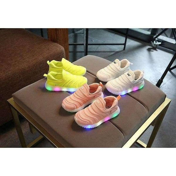 Planet Gates pink / 11 Cool soft cute baby toddlers slip on Spring/autumn Lovely LED lighting baby first walkers sneakers glitter girls boys shoes