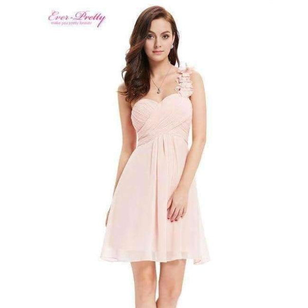 Planet Gates Pink / 12 Cocktail Dresses Pink Chiffon Short Dresses Elegant Ever Pretty EP03535 A Line 2018 Special Occasion Party Dresses