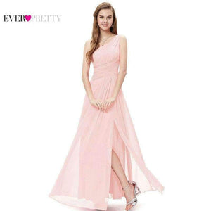 Planet Gates Pink / 12 Pretty Elegant Sexy Women Bridesmaid Dresses Chiffon Backless One Shoulder A Line Party Bridesmaid Dress