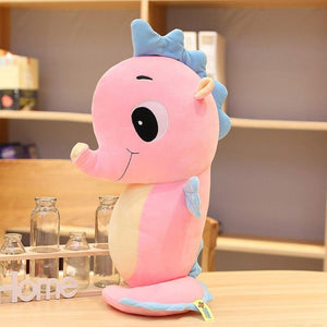 Cartoon Seahorse Plush Toy Soft Animal Stuffed Pillow Plush Fish Doll Baby Sleeping Pillow Sofa Decoration Cushion Girl Gift
