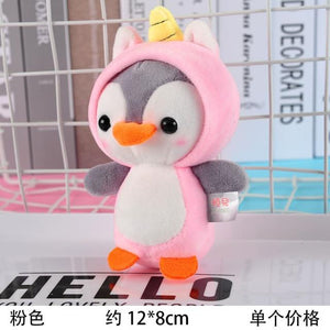 Planet Gates Pink 12CM Penguin Stuffed Plush Animal Pendant Keychain Doll Stroller Toys For Children Kids Small Mini Plush Toys Baby Xmas Gift