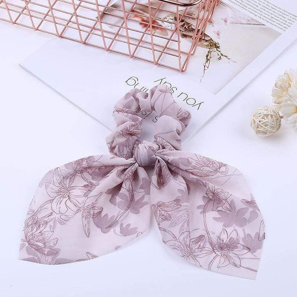 Chiffon Ribbons Hairband Elastic Hair Rope Hair Tie Floral Scrunchie Women Ponytail Holder Rubber Headbands Accessories