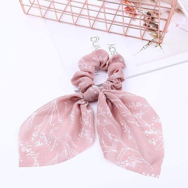 Chiffon Ribbons Hairband Elastic Hair Rope Hair Tie Floral Scrunchie Women Ponytail Holder Rubber Headbands Accessories