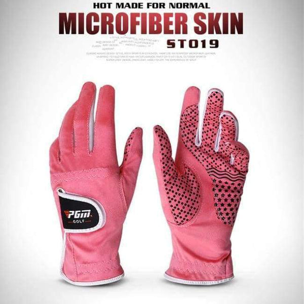 Planet Gates Pink / 17 Women Golf Gloves For Left Hand Granules Microfiber Cloth Sport Grip Mittens Anti-Skid Particles Breathable Gloves D0018