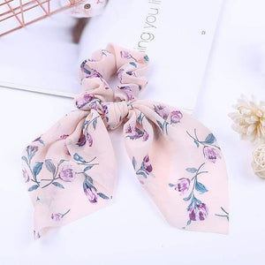 Chiffon Ribbons Hairband Elastic Hair Rope Hair Tie Floral Scrunchie Women Ponytail Holder Rubber Headbands Accessories