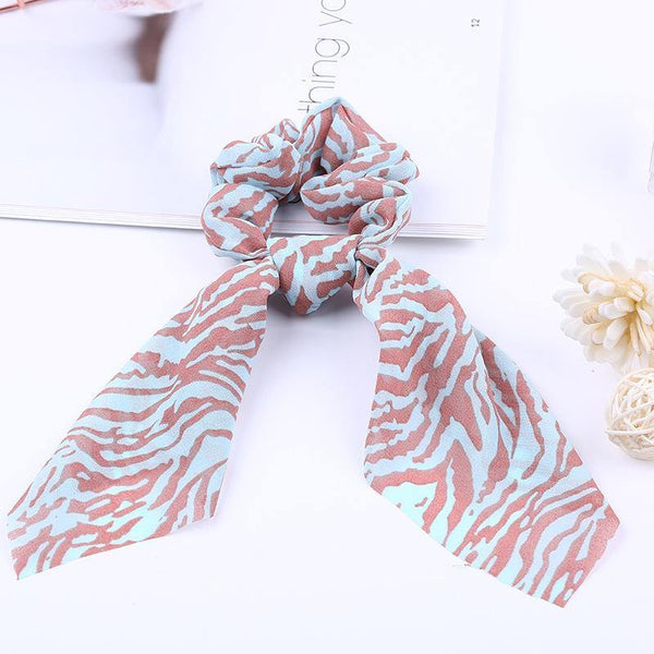 Chiffon Ribbons Hairband Elastic Hair Rope Hair Tie Floral Scrunchie Women Ponytail Holder Rubber Headbands Accessories