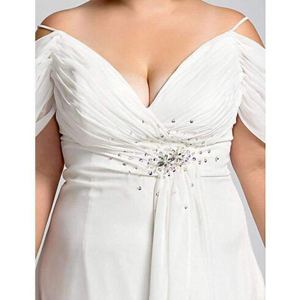 Planet Gates Pink / 18 White Chiffon V Neck Evening Dress 2016 Vestidos de noiva Crystal Spaghetti Strap Long Backless Formal Dresses