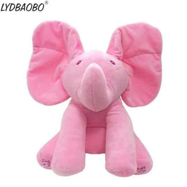 Planet Gates Pink 1PC 30cm Peek A Boo Elephant & Bear Stuffed Animals&Plush Doll Play Music Elephant Educational Anti-stress Toy Gift For Children