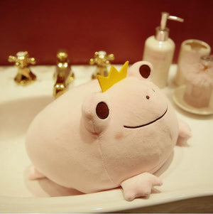 1pc 35cm Cute The Crown Frog Plush Pillow Stuffed Down Cotton Kids Toys Kawaii Smile Frog Dolls For Children Birthday Gift