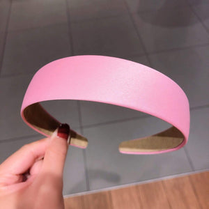 1PC Plastic Fashion Canvas Wide Headband Hair Band Headwear Bezel Hair Accessories For Woman Satin Covered Resin Hairbands