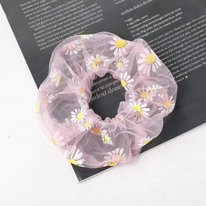 1PCS Scrunchies Hair Ring Daisy Floral Hair Ties Rope Autumn Winter Women Ponytail Hair Accessories Girls Hairbands Gifts