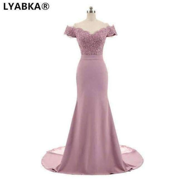 Planet Gates Pink / 2 Evening Dress  Design Sweetheart Mermaid Prom Dress Satin With Appliques Evening Dresses Long Robe De Soiree