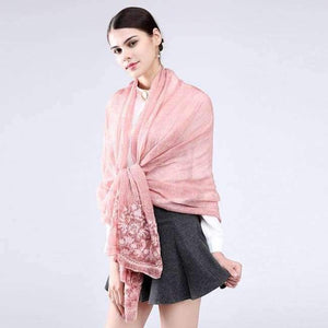 Planet Gates Pink / 200 X 95 cm New Vintga Floral Embroidery Scarf and Wrap for Women Chinese Style 200*95 cm Overlength Retro Flower Beach Shawl