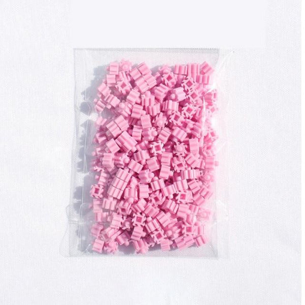 Planet Gates Pink 200pcs Mini Building Blocks DIY Brick 1x1Dots 200PCS 25Colors Educational Games Toys for Children Compatible with brands blocks