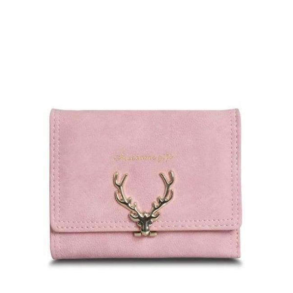 Planet Gates Pink 2017 Latest Christmas Deer Women Leather Wallet VintageTri-Folds Luxury Cash  Purse Girl Small Black Clutch coin purses holders