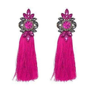 Planet Gates Pink 2018 Hot sale 9 Colors Long Tassel Earrings For Women Crystal Drop Earrings For Wedding Fashion Statement Jewelry Wholesale 30