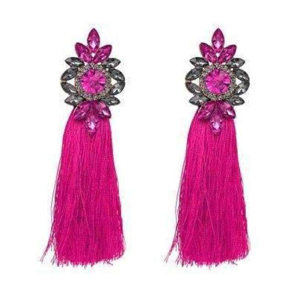 Planet Gates Pink 2018 Hot sale 9 Colors Long Tassel Earrings For Women Crystal Drop Earrings For Wedding Fashion Statement Jewelry Wholesale 30