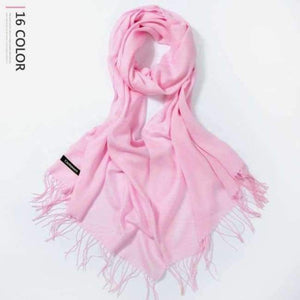 Planet Gates Pink / 216cmX65cm Autumn and Winter Scarf Women Fashion Solid Cashmere scarves for Women Shawls and Wraps 35 Colours