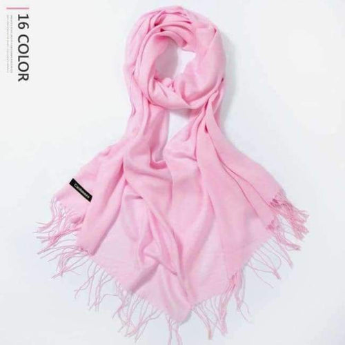 Planet Gates Pink / 216cmX65cm Autumn and Winter Scarf Women Fashion Solid Cashmere scarves for Women Shawls and Wraps 35 Colours
