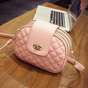 Planet Gates pink / 21x15x8cm Crossbody Bags for Women High Capacity 3 Layer Shoulder Bag Handbag PU Leather Women Messenger Bags