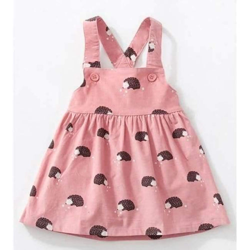 Planet Gates Pink / 24M Kids brand clothes  autumn baby girls clothes Cotton flower print sundress girl animal sleeveless dresses