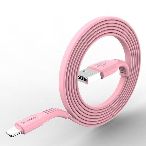 Planet Gates Pink / 25cm Baseus Flat USB Cable For iPhone XS Max XR X 8 7 6 6s Plus 5 5s se iPad Mini Fast Data Charging Charger Cord Mobile Phone Cable
