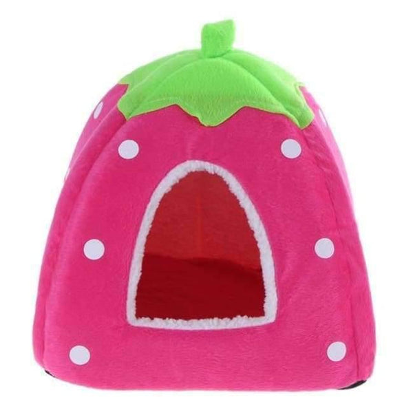 Planet Gates pink / 26x26cm Foldable Cat Dog Kennel Warm Cushion Strawberry Shape Sponge Pet House Dog Nest D0014