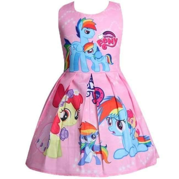 Planet Gates Pink / 2T Baby Summer Princess Little Pony Rainbow Dresses For Girls Halloween Birthday Party Vestidos Dress Children Clothing
