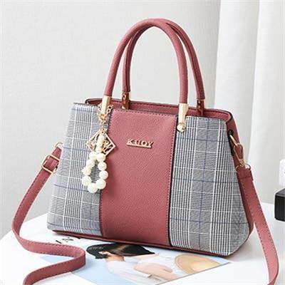 Planet Gates PU Leather Large Capacity Woman Handbag Grid Shoulder Bag Fashion Casual Luxury Designer Crossbody Women Handbags