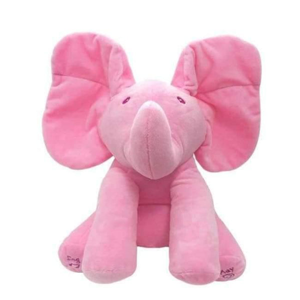Planet Gates pink 30cm Peek a Boo Elephant Teddy Bear Play Hide Seek Lovely Cartoon Stuffed Kids Birthday Gift Cute Electric Music Bear Plush Toy