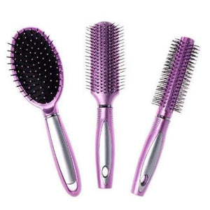 Planet Gates Pink 3Pcs Hair Massage Brush Styling Hairdressing Comb Set Salon curly Dressing Brush Hair Care Styling Tools Pink Silver Blue