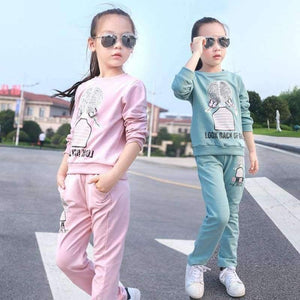 Planet Gates Pink / 3T Girls clothing sets cartoon girl sport suit teenage girls clothes school children clothing set 3-13 years kids clothes tracksuit