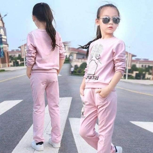 Planet Gates Pink / 3T Girls clothing sets cartoon girl sport suit teenage girls clothes school children clothing set 3-13 years kids clothes tracksuit