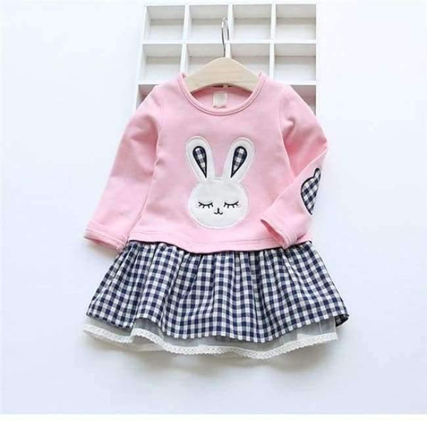 Planet Gates Pink / 3T Quality Spring Baby Girl Clothes Girl Baby Dress Long Sleeve Cartoon Embroiderie Bunny Princess Dress Clothes 3 Designs