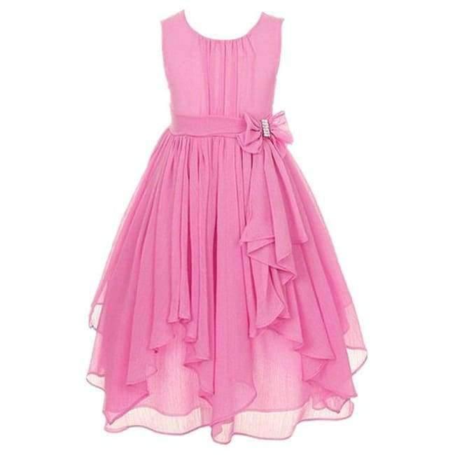 Planet Gates Red / 3T Summer Girls Princess Dress Sleeveless Bowknot Mesh Girls Party Dress 3-14 Years Kids Teenage Girls Clothing