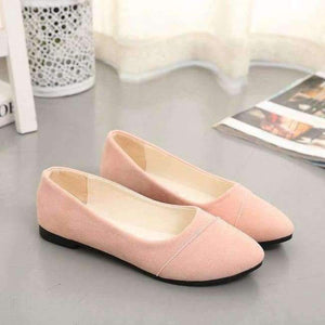 Planet Gates Pink / 4 2018 New Arrived Simple Design Pointed Toe Suede Women Flats Shallow Slip on Comfort Boat Shoes Fashion Office Lady Casual Shoes