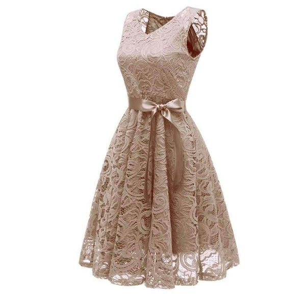 Planet Gates Pink / 4 Cocktail Dress 2018 Women Knee Length Formal Gown V Neck Cocktail Party Dresses Vestido Coquetel With Sash