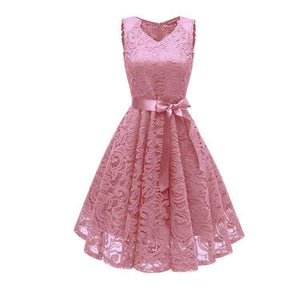 Planet Gates Pink / 4 Cocktail Dress 2018 Women Knee Length Formal Gown V Neck Cocktail Party Dresses Vestido Coquetel With Sash