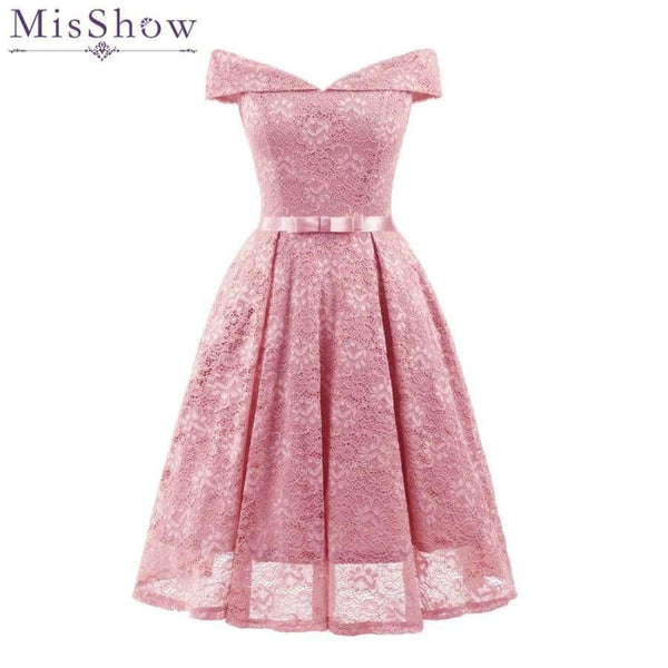 Planet Gates Pink / 4 Party Dress 2018 Women Elegant A-Line Short Cocktail Dresses Keen Length Burgundy Lady Off the Shoulder Prom Dress