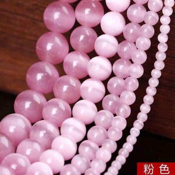 Planet Gates pink / 4mm 95pcs White/Pink/Purple/Green Natural Cat Eye Beads for Making Jewelry DIY Bracelets Necklace Findings Wholesale 4/6/8/10/12MM Strand