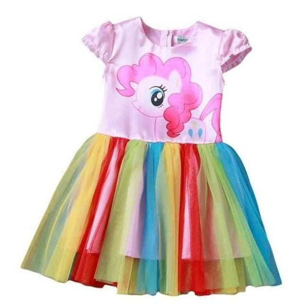 Planet Gates Pink / 4T Baby Girl Dress Children Girl little Pony Dresses Cartoon Princess Party Costume Kids Clothes Summer Clothing